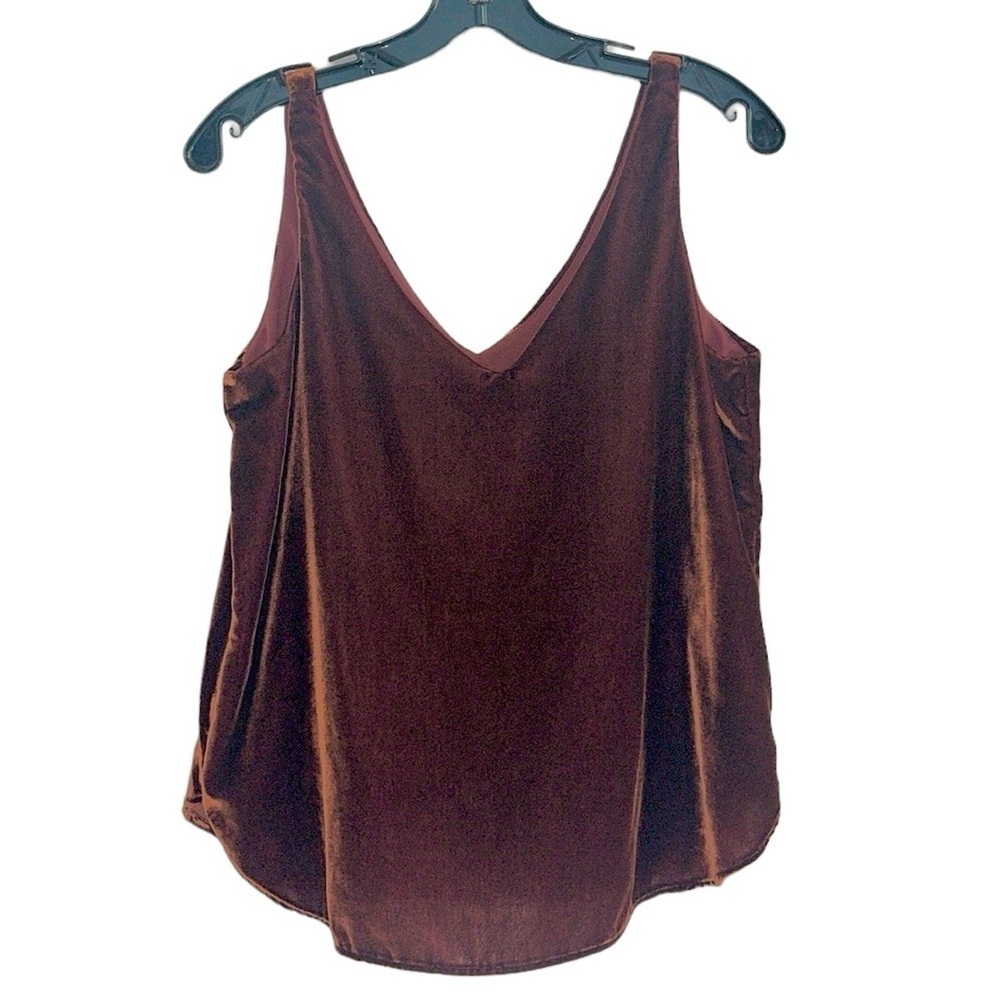 LOFT Burnt Orange Velvet Shell Size XS  NWT - Picture 2 of 8